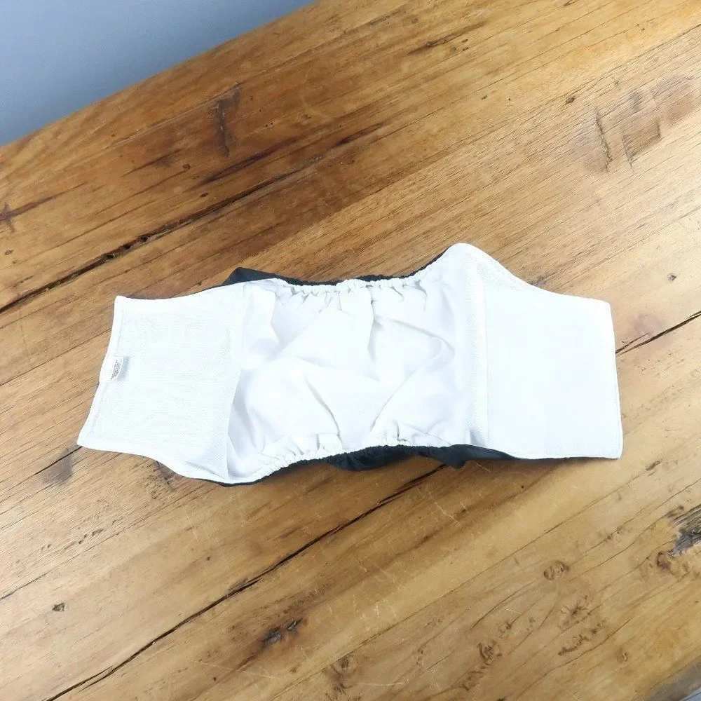 PET PARENTS BLACK BELLY BAND MALE DOG WRAP DIAPER SIZE LARGE